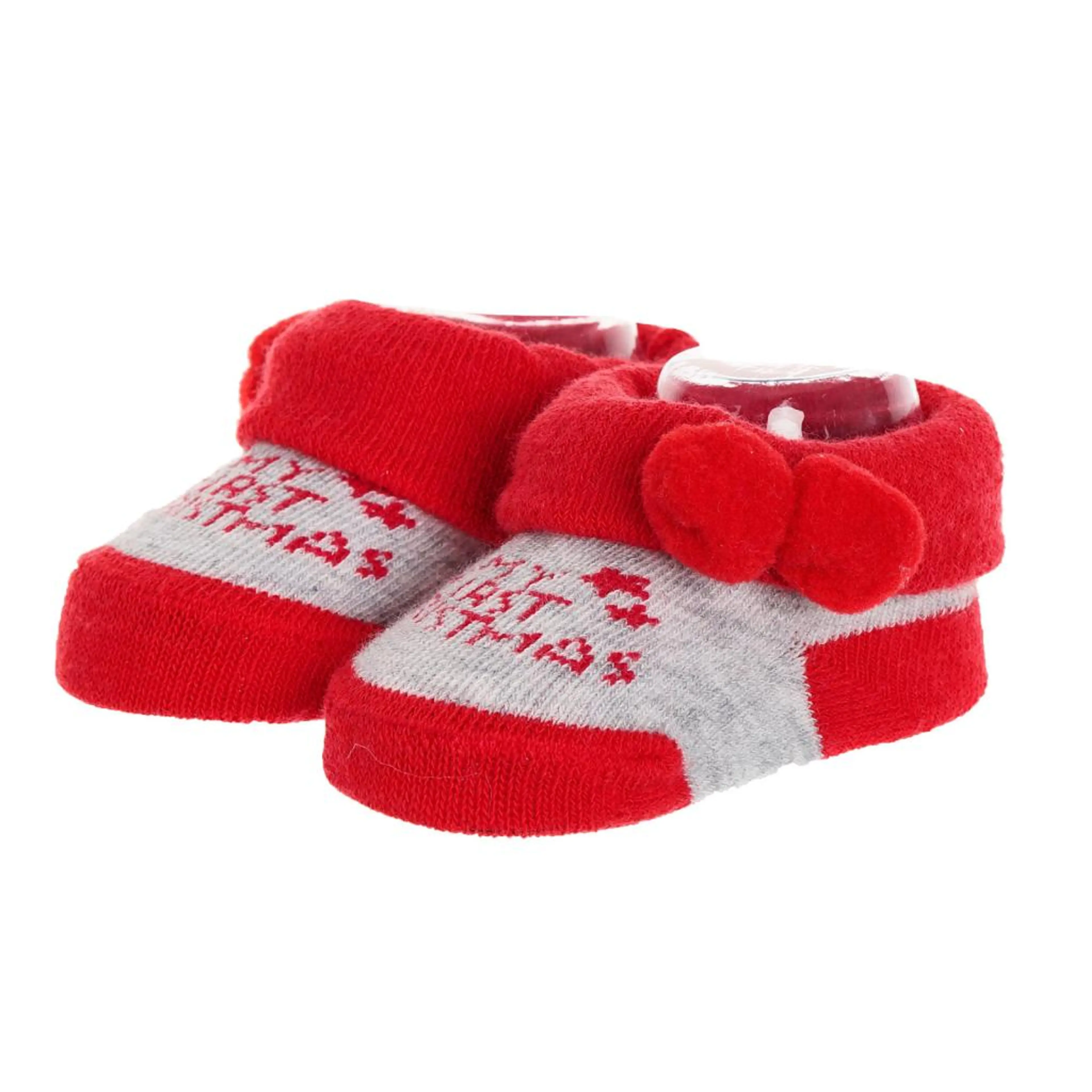 Чорапи My first Christmas за бебе, червени