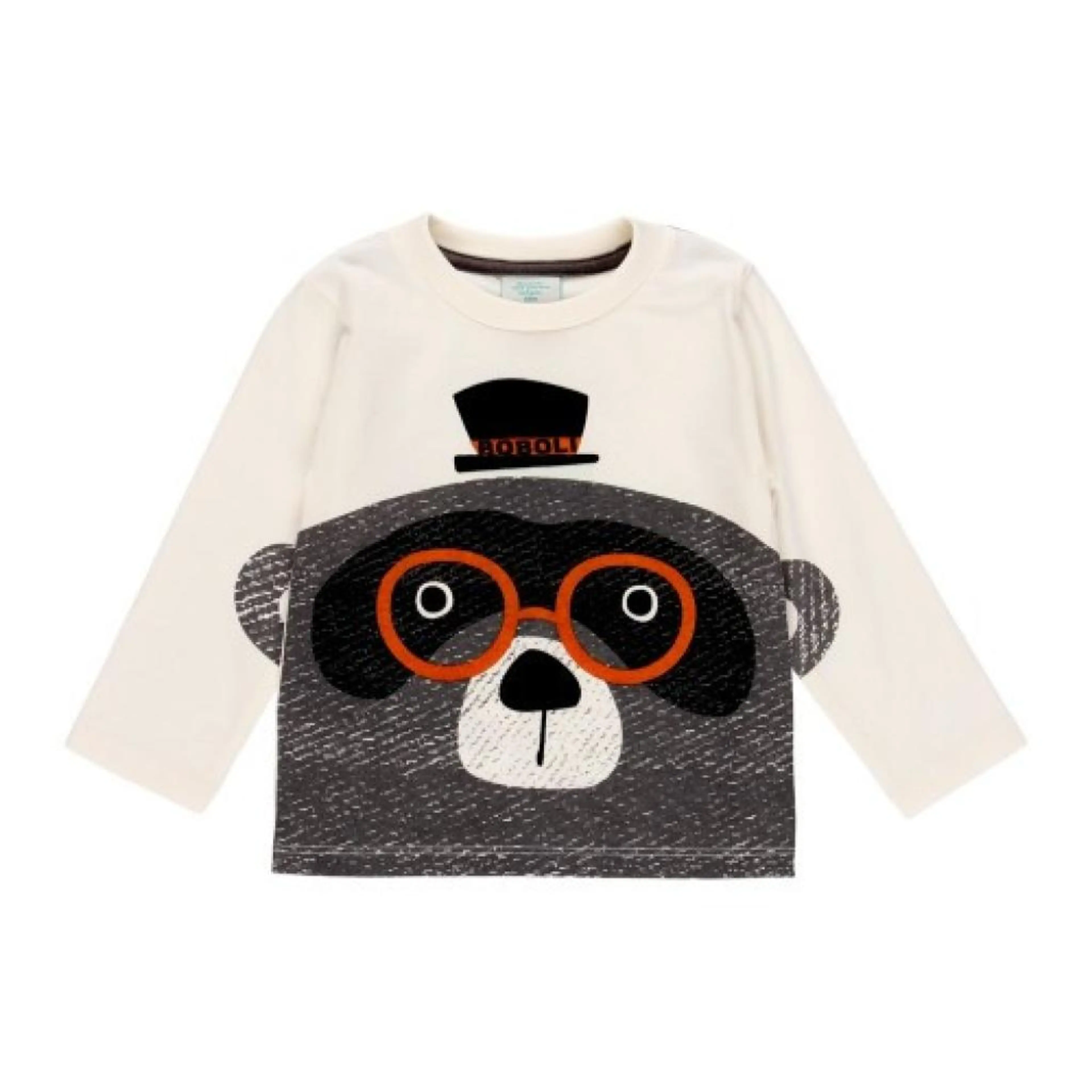 Памучна блуза Bear за бебе, бяла
