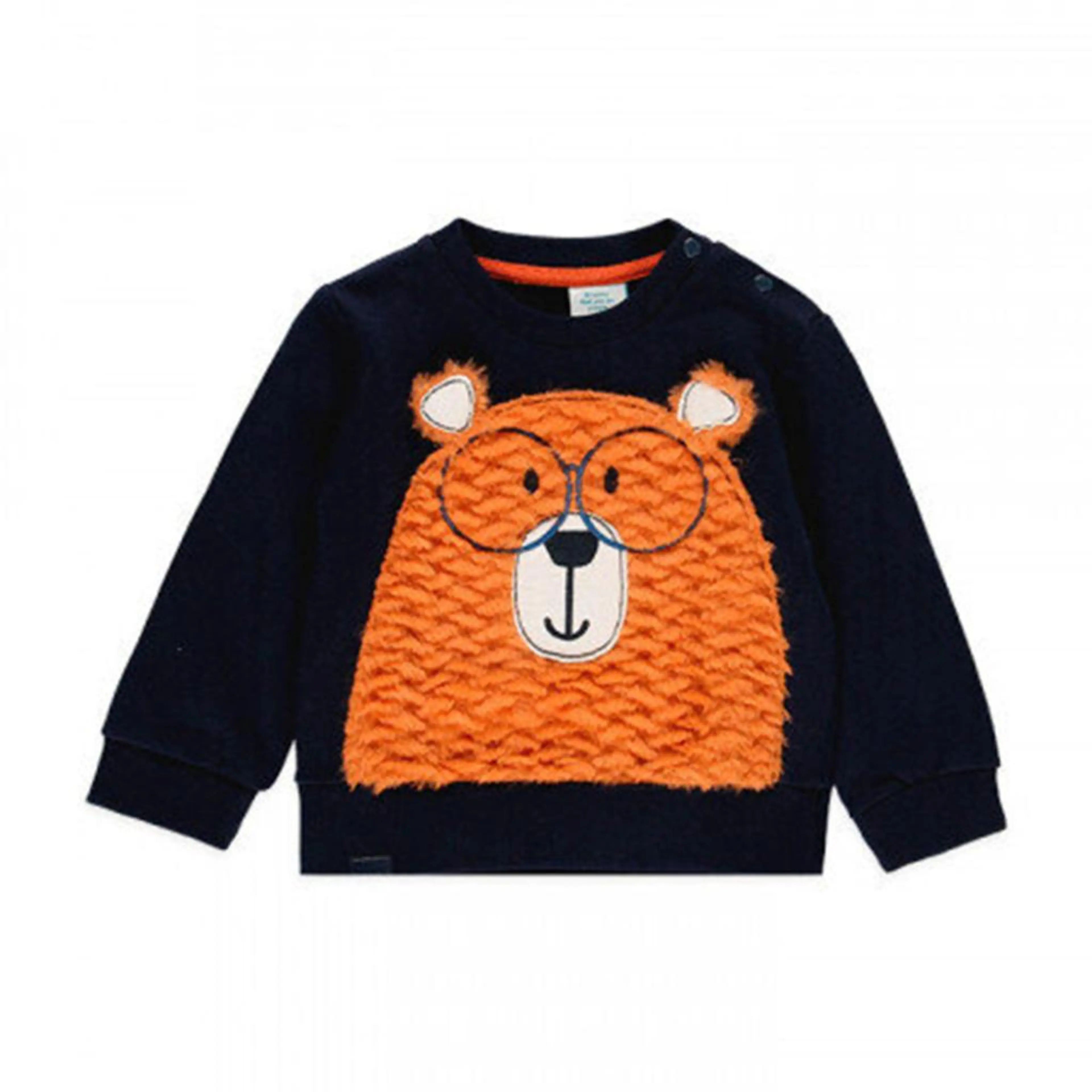 Памучна блуза Bear за бебе, тъмносиня