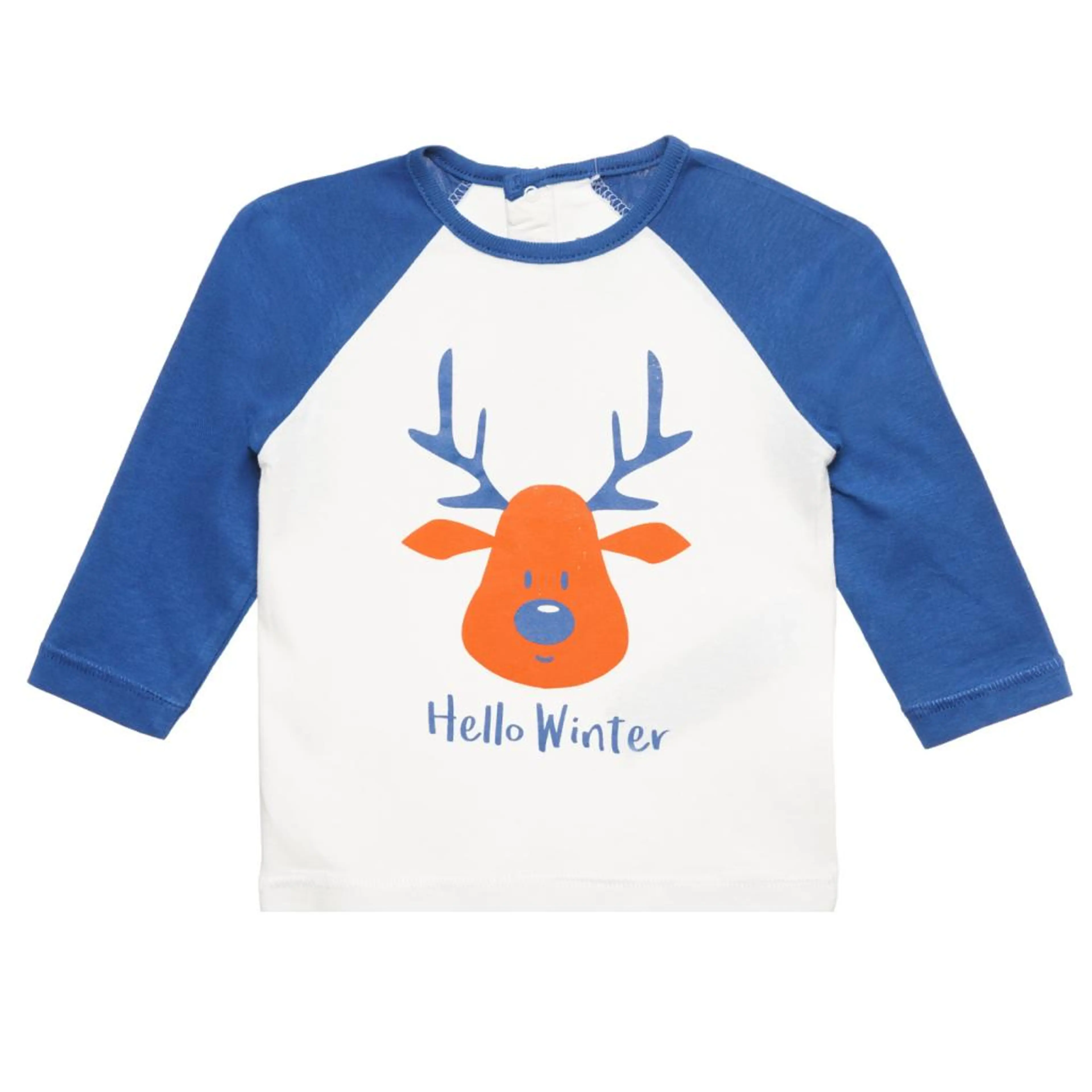 Памучна блуза Hello Winter за бебе, бяла