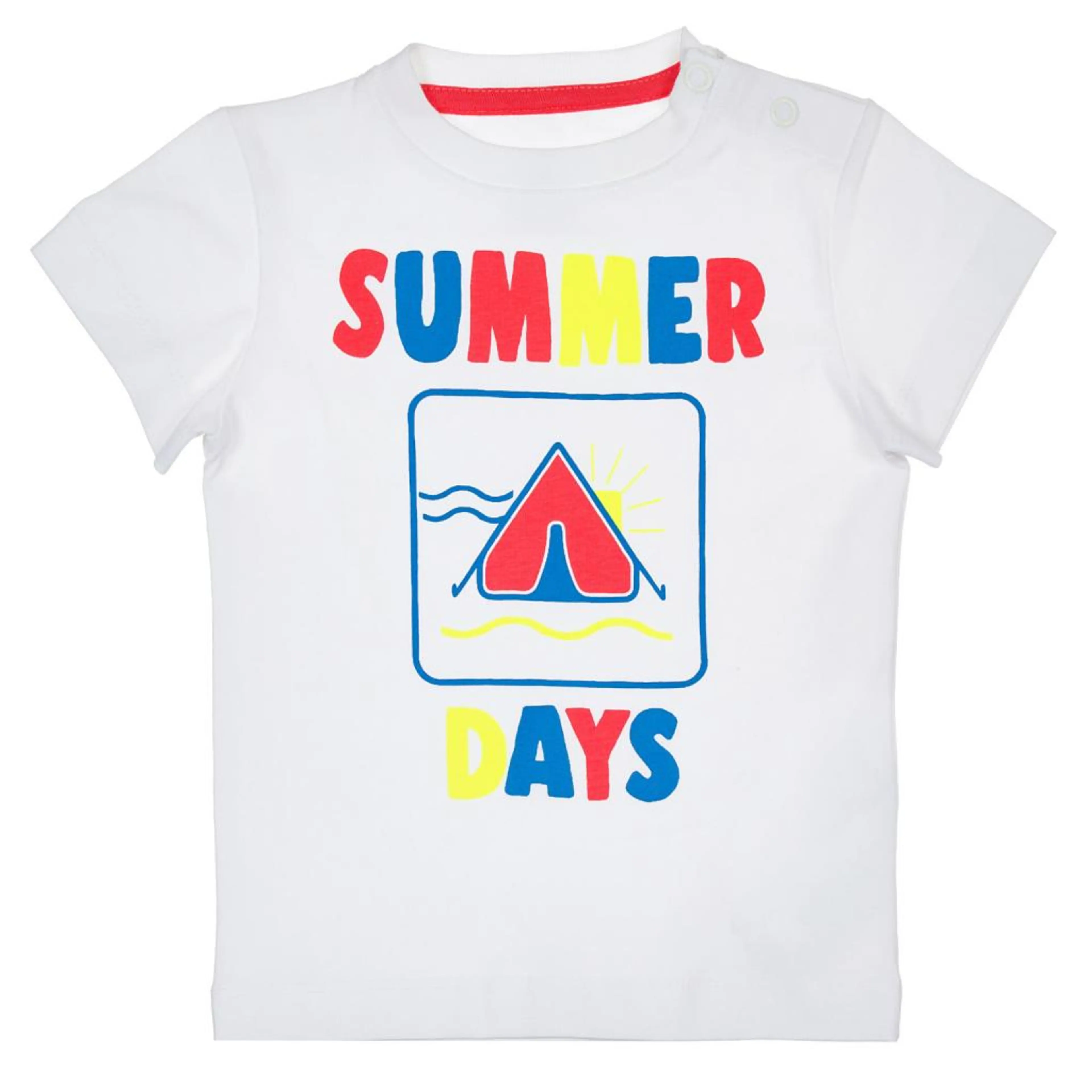 Памучна тениска summer days, бяла