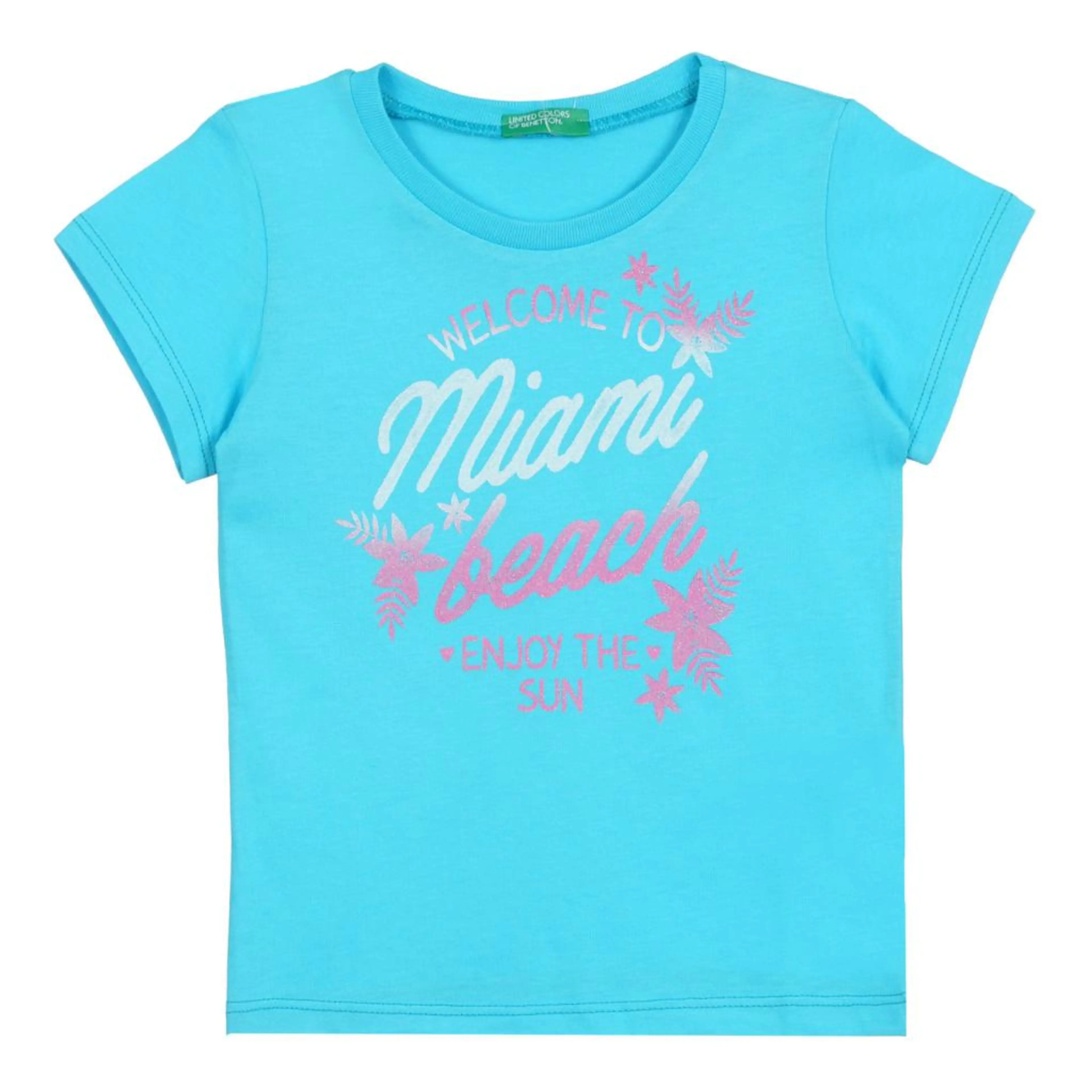 Памучна тениска за бебе Miami Beach, синя